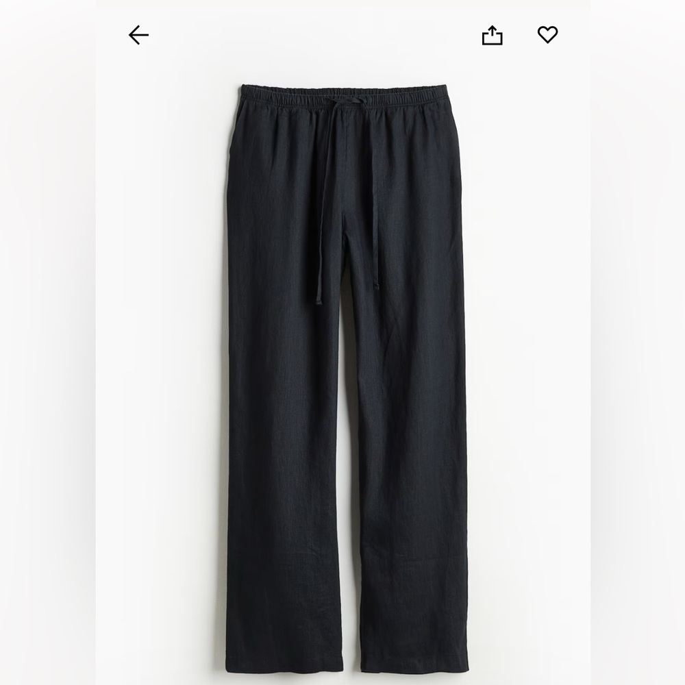 Classic Black Linen Button-Up Shirt & Pants set - Picture 2 of 4